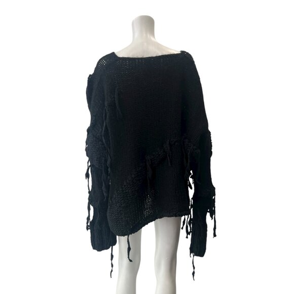 $580 Lui Hon Alcapa Distressed Open Knit Wool Pullover Sweater size 0 - Picture 5 of 8